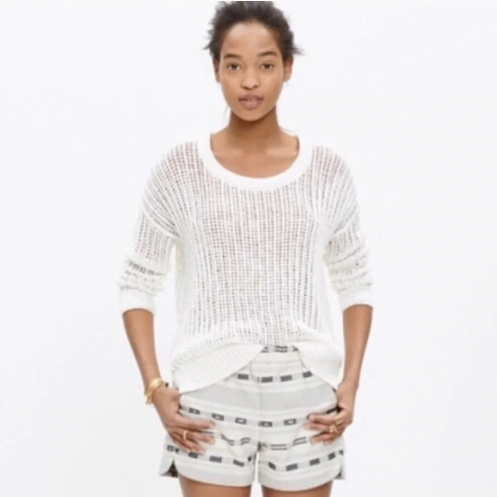 madewell | open knit chunky pullover small
